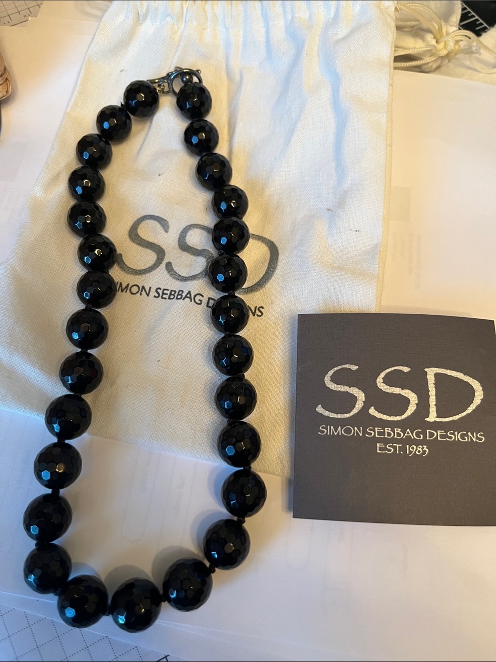 Simon Sebbag Black Faceted Bead Necklace